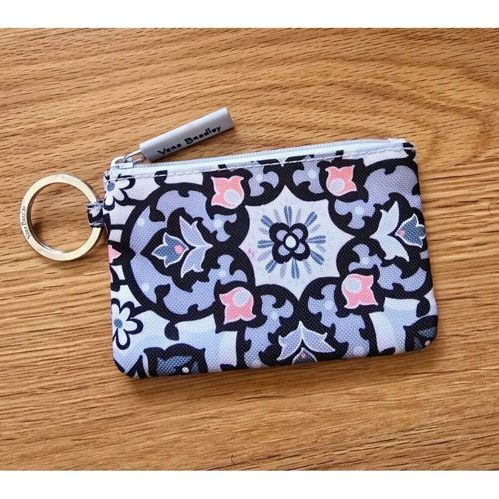 Vera Bradley Zip ID Case With Keychain Multi Print